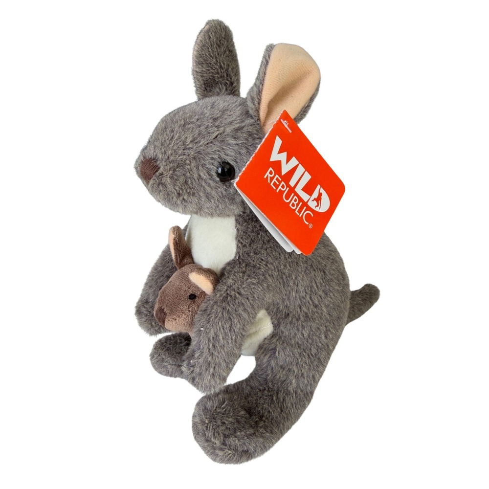 Wild Republic Kangaroo with Joey Plush Stuffed Toy Australian Animal